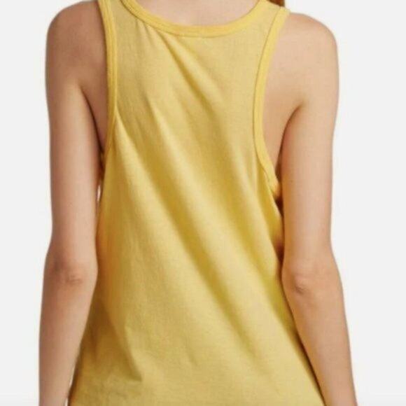 Redone Relaxed Cotton Beach Tank Yellow M - Picture 4 of 7